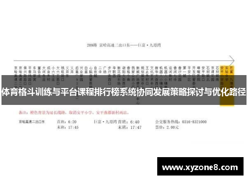体育格斗训练与平台课程排行榜系统协同发展策略探讨与优化路径